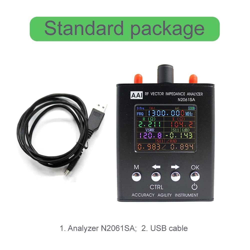 New English Verison N2061SA Short Wave Antenna Analyzer Meter Tester 1.1MHz~1300MHz UV RFID Vector Resistance/Impedance /SWR