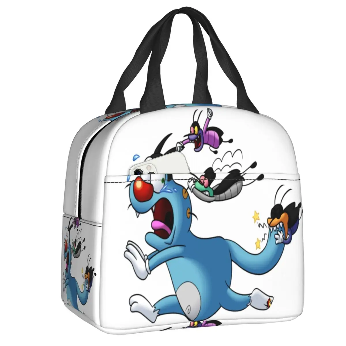 

Oggy And The Cockroaches Insulated Lunch Bags for Women French Animated Film Resuable Thermal Cooler Food Lunch Box School
