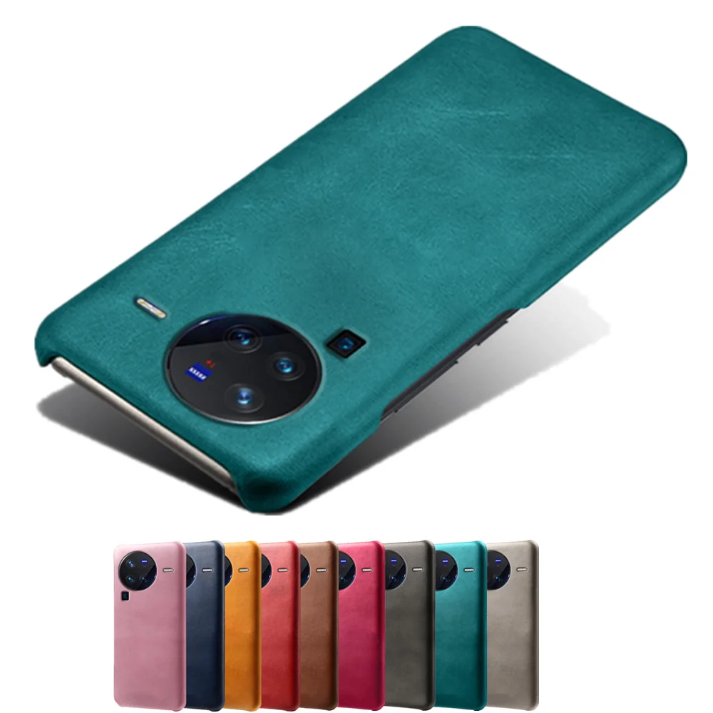 

Case For VIVO X80 Pro Slim PU Leather Back Case Cover shell For VIVO X80 X70 Pro Plus X60 Pro Plus Funda Coque