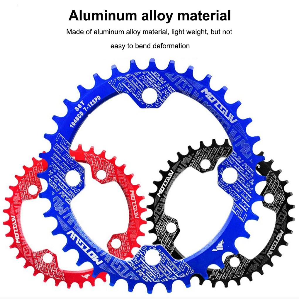 

32-38T Bicycle Crank 104BCD Round Shape Narrow Wide MTB Chainring Bicycle Chainwheel Bike Circle Crankset Single Plate