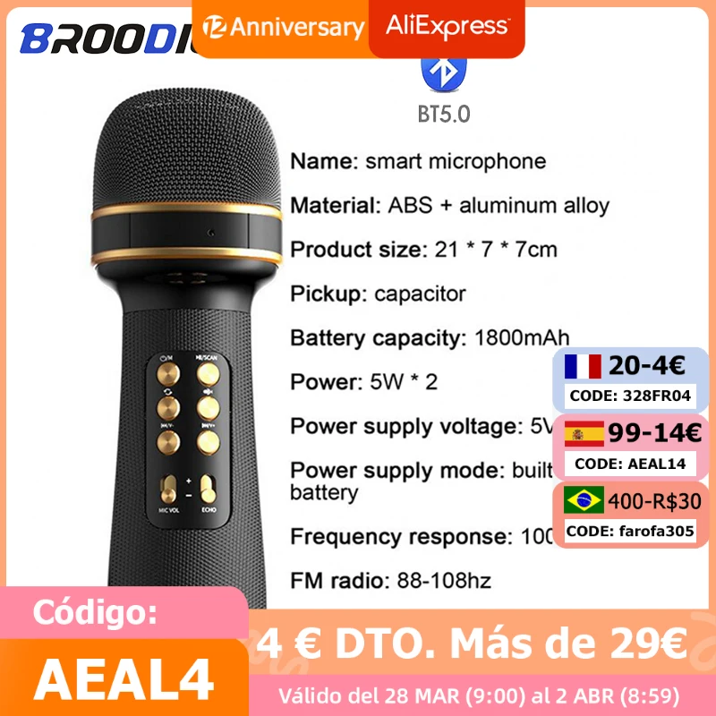 

Беспроводной Bluetooth микрофон WS898 Национальный караоке Универсальный конденсаторный микрофон для телефонов Android IOS двойные динамики микрофон...