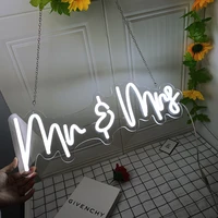 led mr and mrs neon light sign for wedding birthday party home engaged decoration bedroom home wall decor marriage party decor