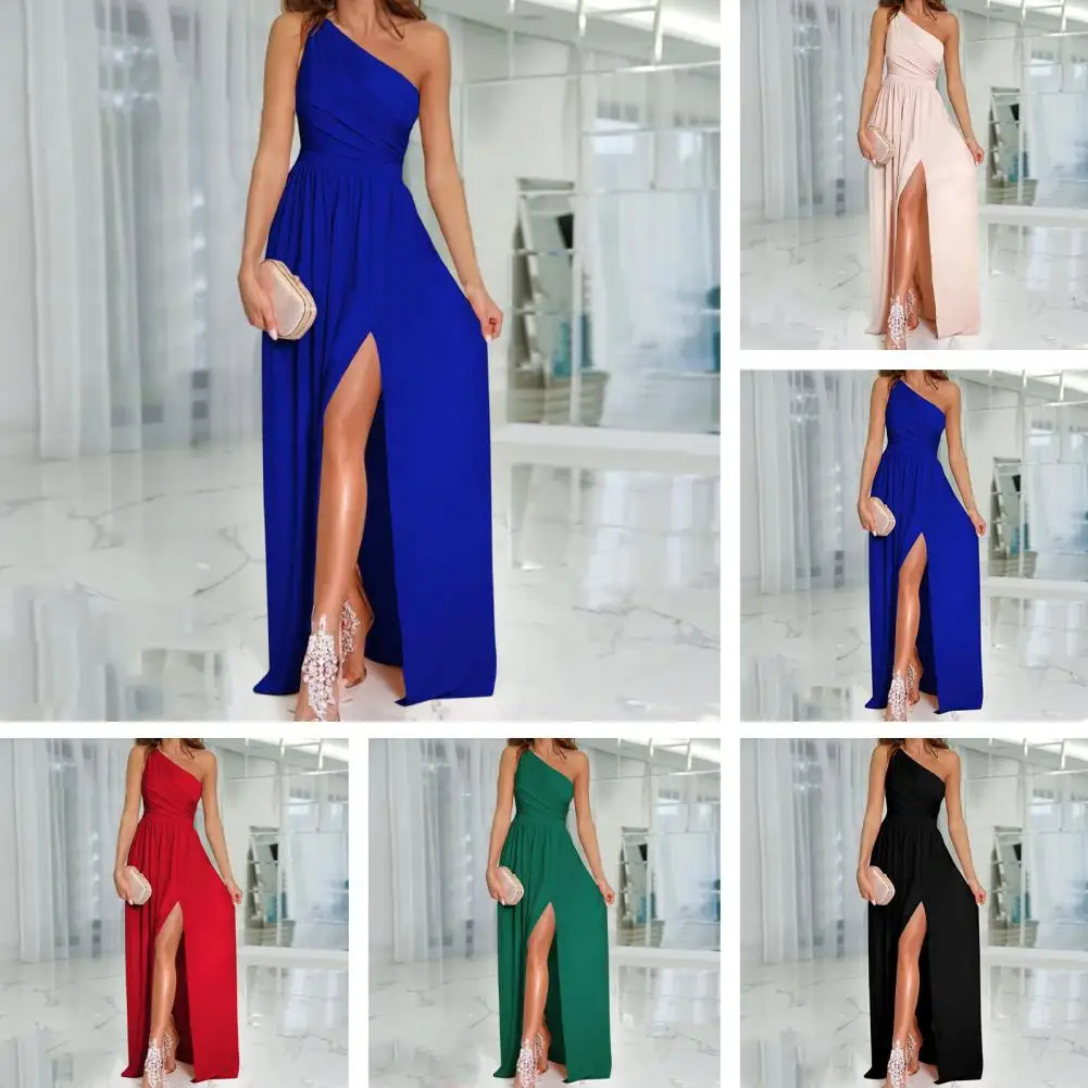

Split Fabulous Pure Colors Evening Dress Graceful Party Dress Loose Prom Clothes
