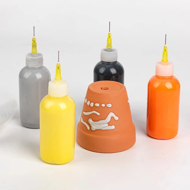 5 бутылок для рисования керамической глины