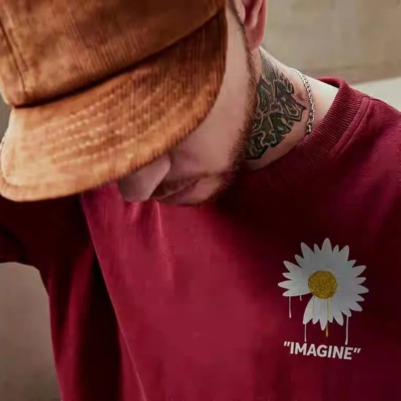 

Новинка 2022, футболки в стиле Хай-стрит, повседневные мужские футболки в стиле Харадзюку с граффити, свободные топы из хлопка в стиле хип-хоп