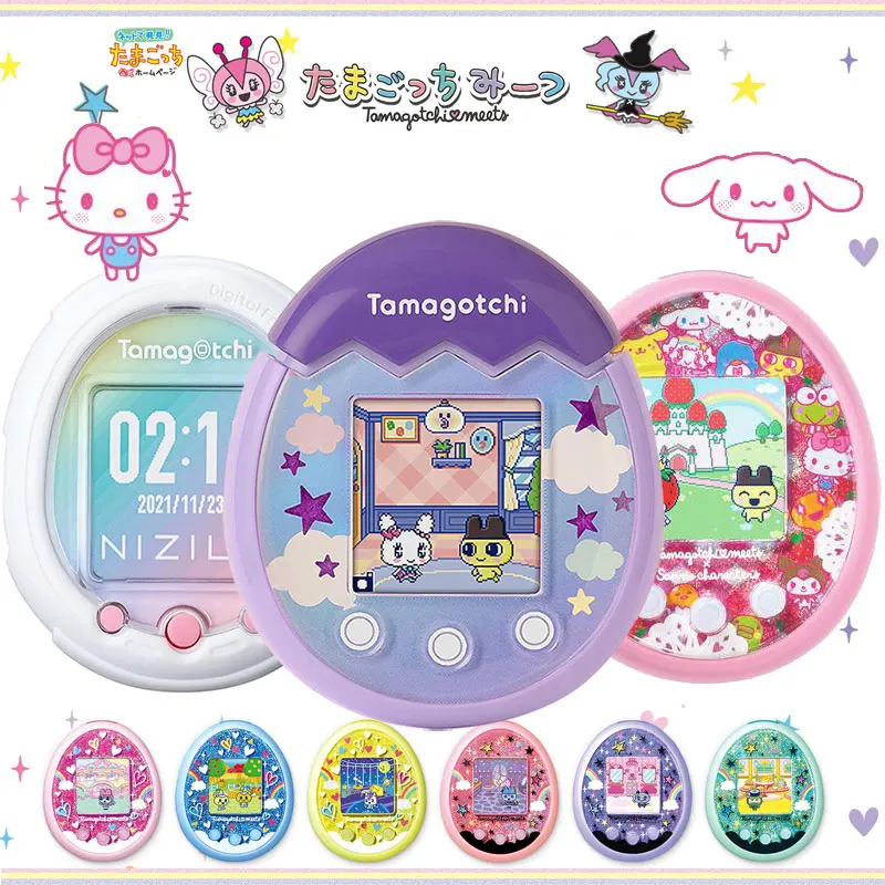 Tamagotchi Meets Electronic Pet Machine Smart Pix Genuine BANDAI Childhood Game Console Collectible Toys Kids Holiday Gifts