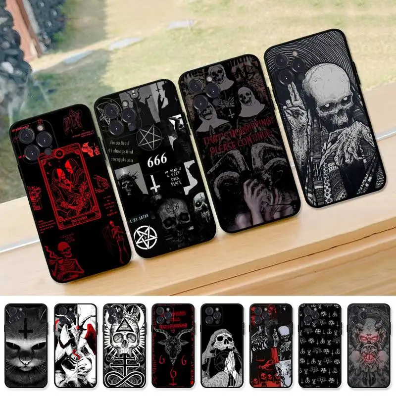 

Pentagram 666 Demonic Satanic Devil Satan Phone Case For iPhone 8 7 6 6S Plus X SE 2020 XR XS 14 11 12 13 Mini Pro Max cover
