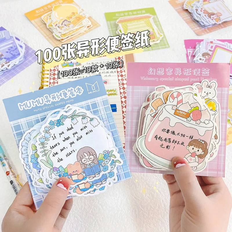 

Kawaii 100sheet Ins Memo Pad Cartoon Girl Sticky Notes Tear Able Notepad Planner Decoration School Student Stationary Supplies