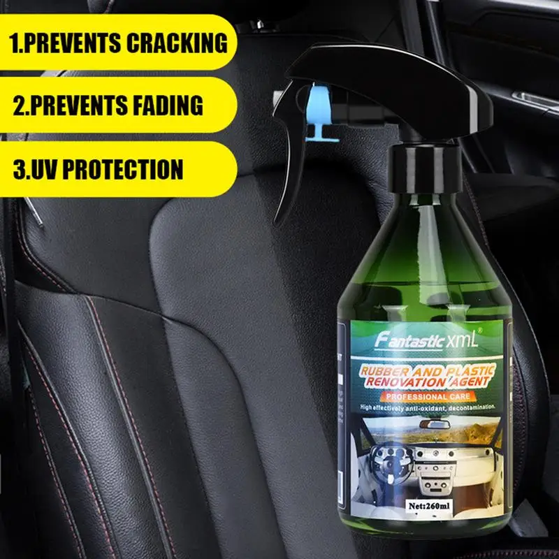 

260ml Car Interior Rubber And Leather Retreading Agent Auto Hydrophobic Polish Nano Coating Spray Scratch Repair Cleaning Agent