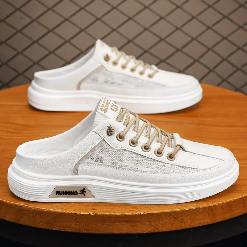 

Мужские сетчатые туфли, летние повседневные шлепанцы в рыбацком стиле, лоферы без застежки, на платформе, модные спортивные Роскошные туфли для тенниса