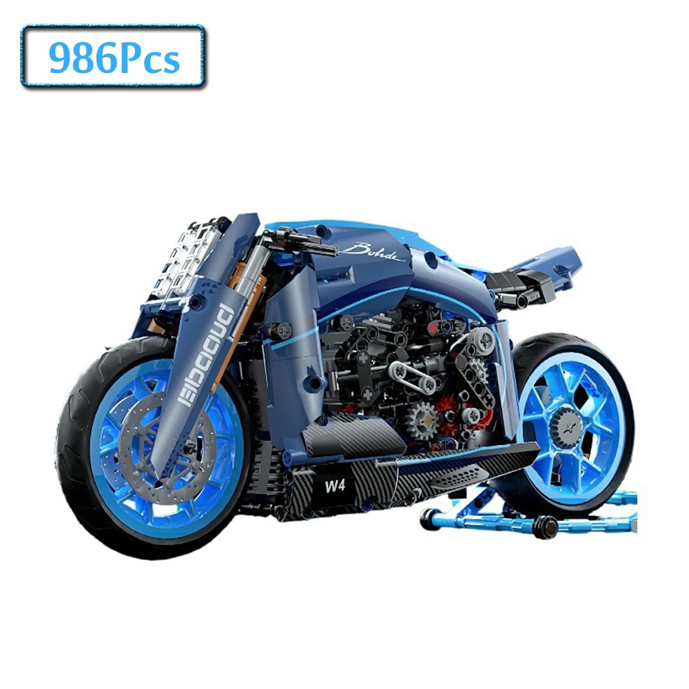 

986pcs City Technical Motorcycle Car Model Building Blocks MOC Racing Motobike Vehicles Bricks Toys for Children Gifts
