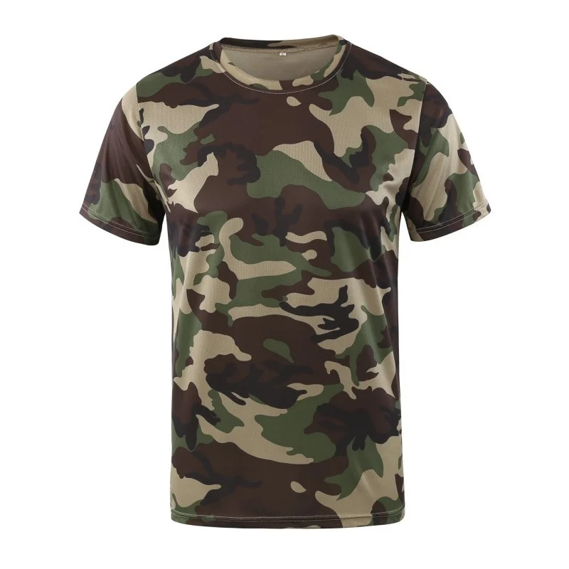 

Мужская камуфляжная футболка с коротким рукавом, дышащие военные тактические футболки для активного отдыха, охоты, кемпинга, походов, Мужск...