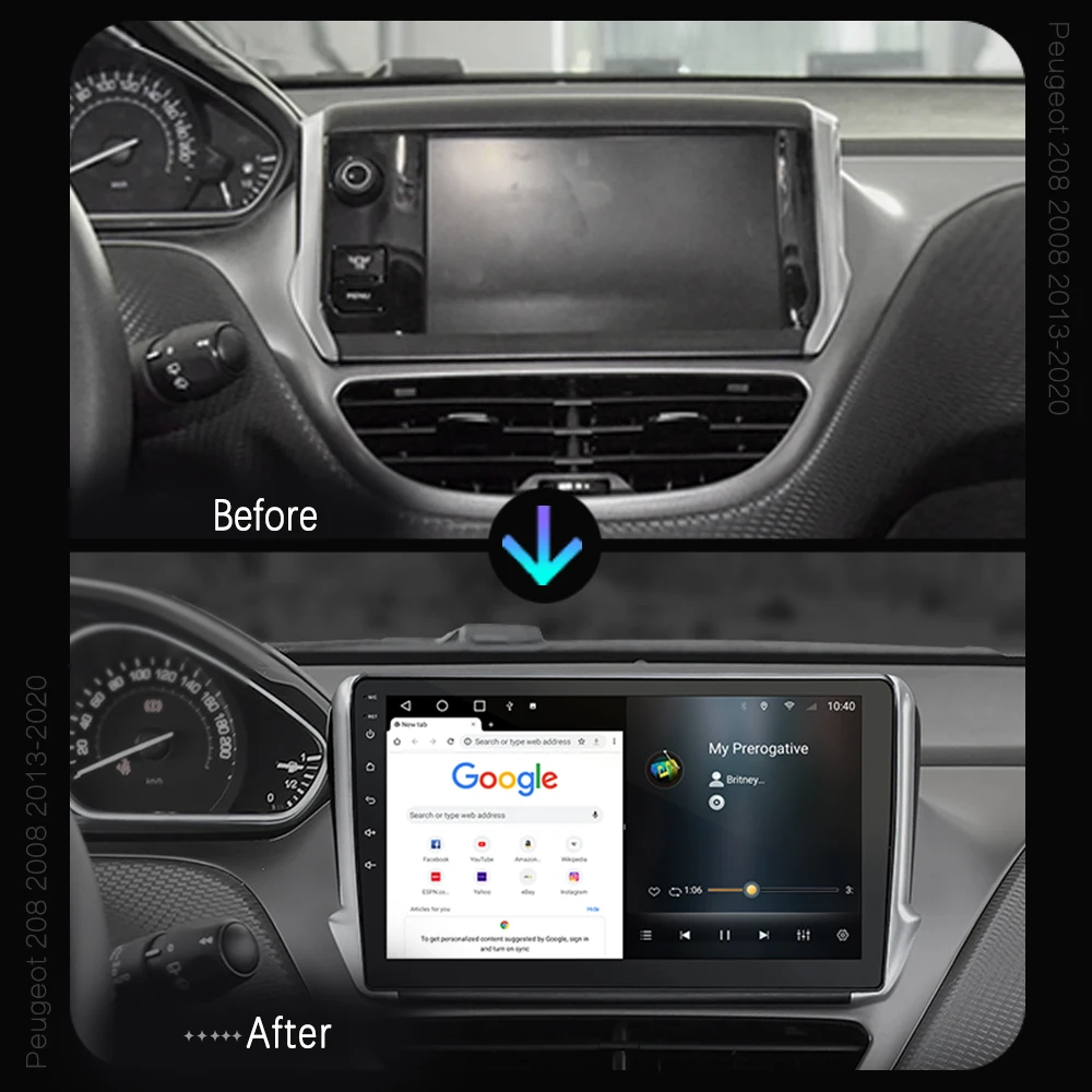 Восьмиядерный android 10 6 + 128G для Peugeot 208 2008 2013-2020 автомобильный стерео DVD