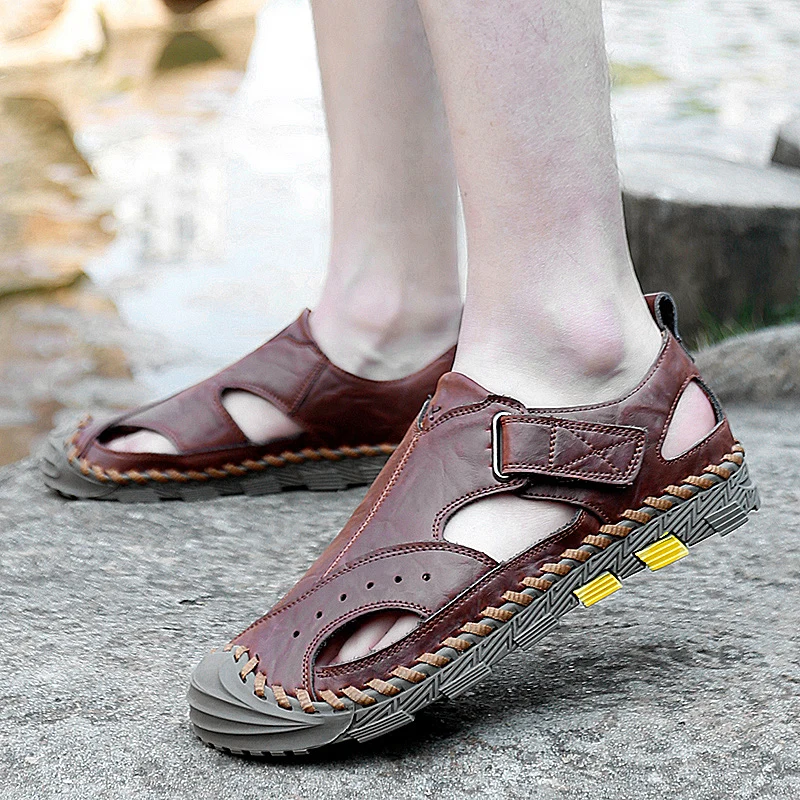 

Men Sandals Comfortable Genuine Leather Summer Man 2023 New Fashion Male Beach Outdoor Light Water Shoes Sandals Men's Sneakers