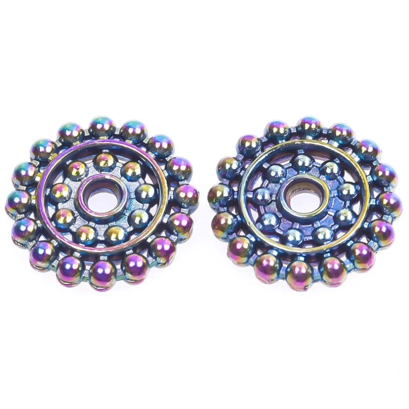 

20pcs/Lot 12x12mm Gears Shape Rainbow Color Small Hole Metal Beads Diy Jewelry Alloy Loose Beads Accessories