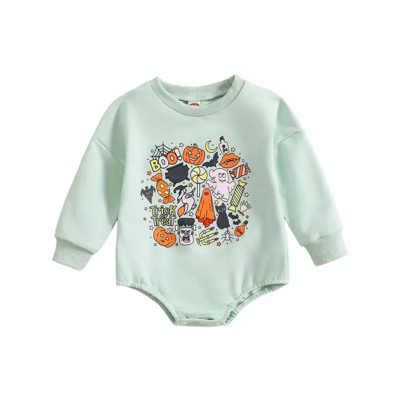 

Infant Baby Boys Girls Halloween Rompers Clothing Crew Neck Long Sleeve Sweatshirts Jumpsuits Cute Casual Costume