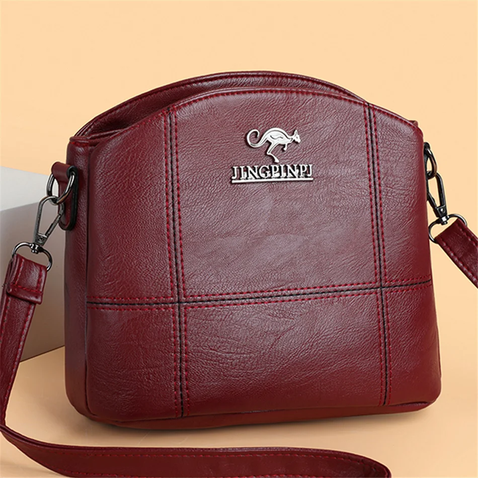 

Solid Leather Small 2023 Bags for Women 2023 New Multi-Pocket Simple Messenger Bag designer Casual Shoulder Bags Sac A Main