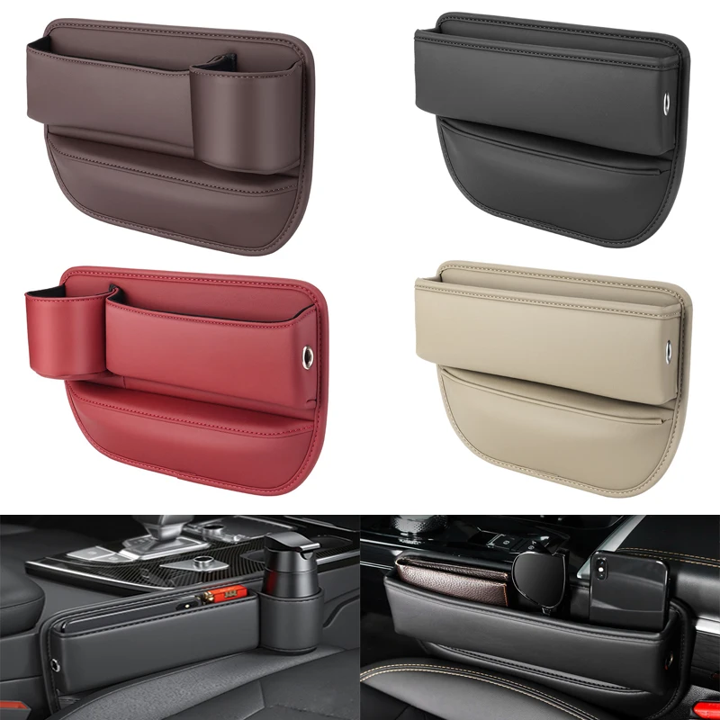 

Leather Car Seat Gap Storage Box Multifunction Console Crevice Filler Side Storage Bag Auto Interior Seat Organizer Accessories