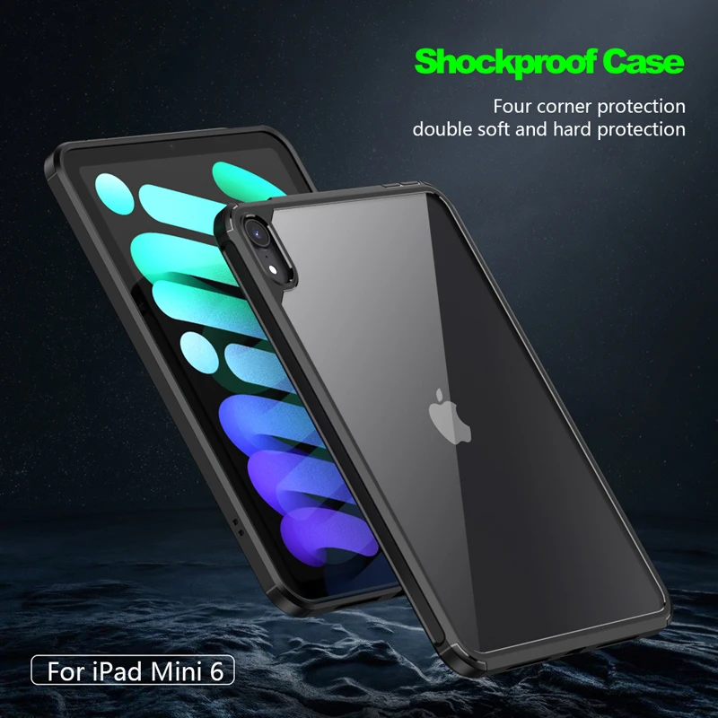 

Яркий защитный чехол для iPad Mini 6, ультратонкий ударопрочный прозрачный чехол из поликарбоната с подушками безопасности, чехол для iPad Mini 2021