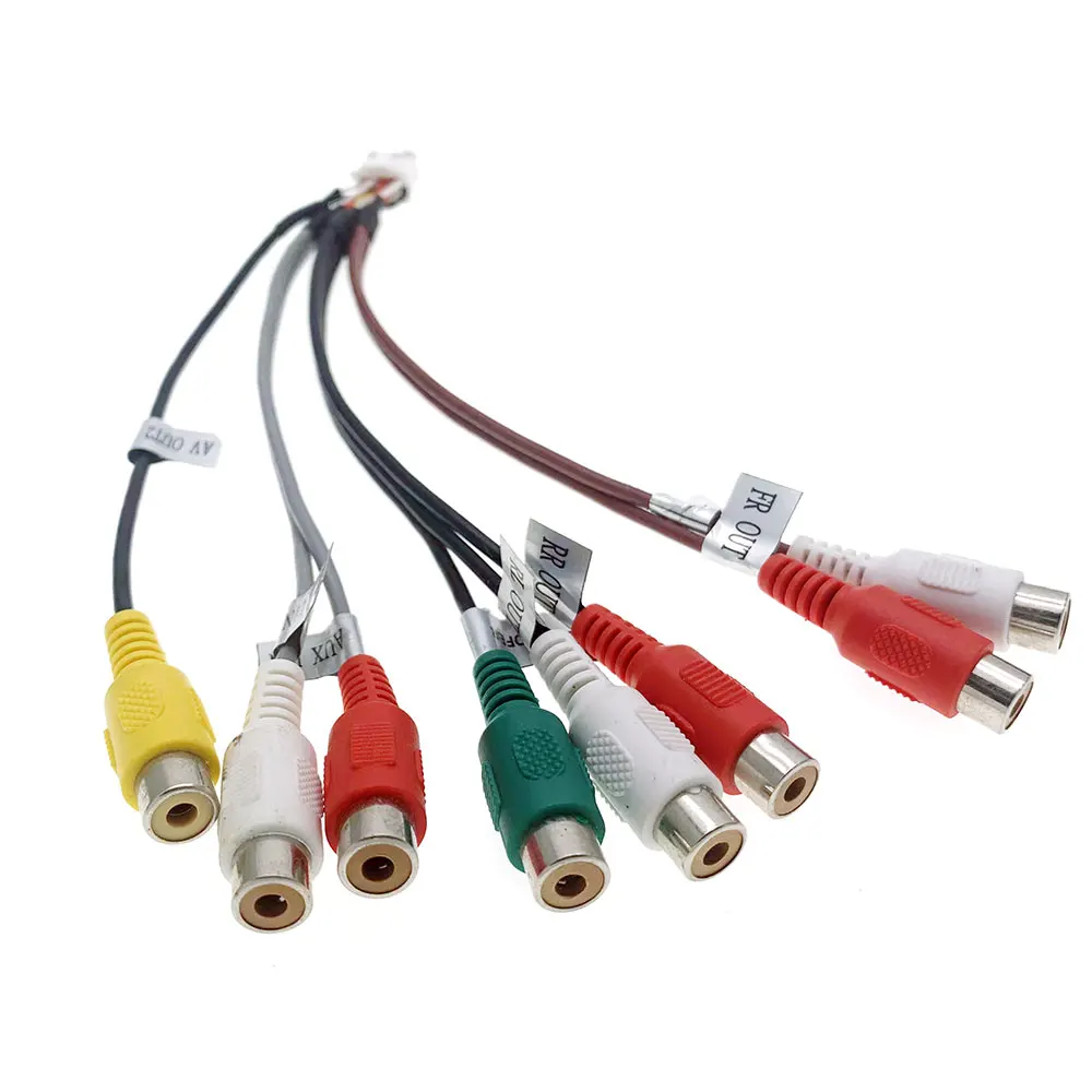 Фото 12 Pin Автомобильный Универсальный 8 RCA CCD AUX AV IN выход сабвуфер жгут проводов кабель адаптер проводка соединитель Android DVD Радио №2