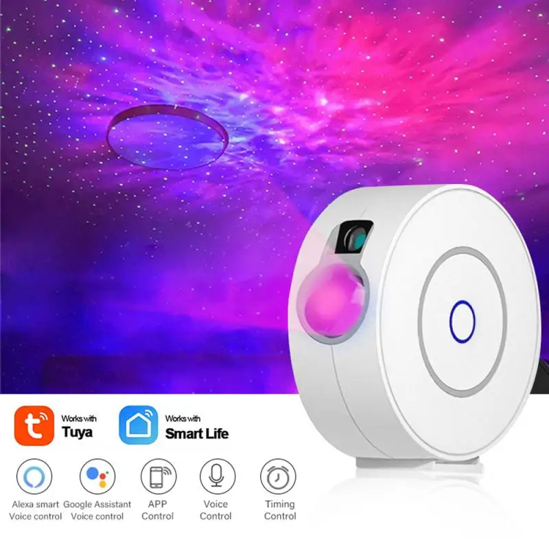 

Starry Sky Projector Colorful Music Speaker LED Night Light Projector Galaxy Nebula Ocean Moon Night Lamp With Alexa Google Home