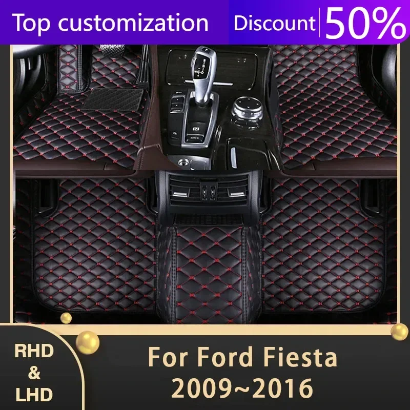 Автомобильные коврики для Ford Fiesta 2009 ~ 2016 индивидуальные автомобильные накладки