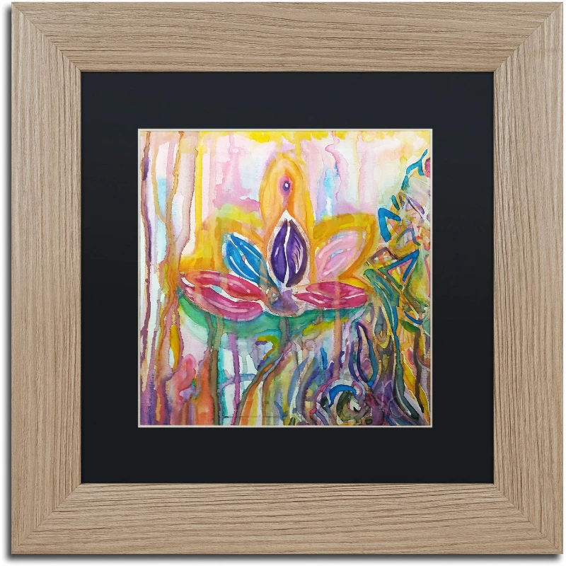 

"Lotus" Canvas Art by Lauren Moss Black Matte, Birch Frame
