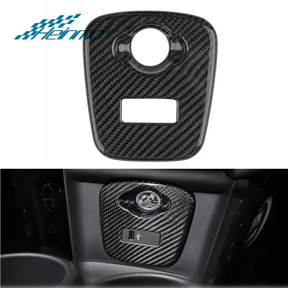 

For Mini Cooper F55 F56 Hatchback Car Cigarette Lighter Panel Cover Carbon Fiber USB AUX Console Sticker Interior Accessories