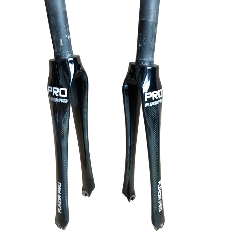

FUNDA PRO road bicycle carbon fiber fork fit v brake fork 700C gloss matte finish 1-1/8 bike fork cycling parts 28.6mm
