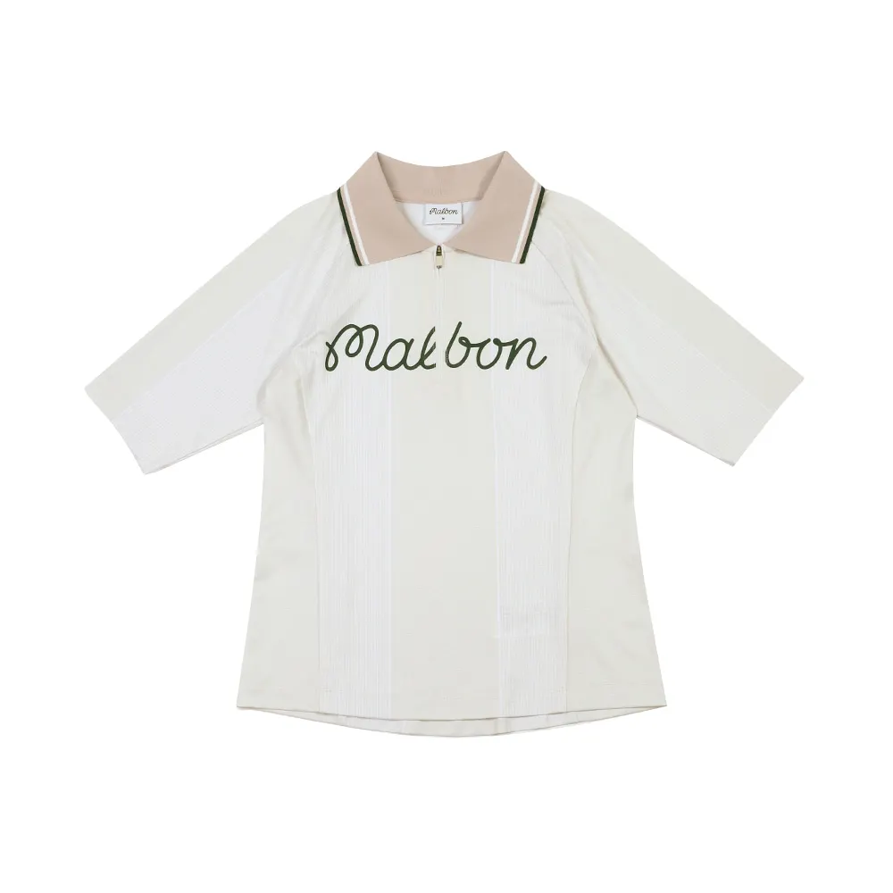 

Malbon Golf T Shirt Women Summer Breathable Half Zip Chest Short Sleeved Golf Polo Shirt