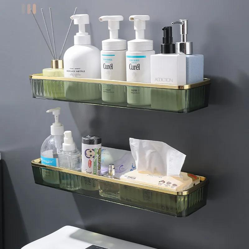

Роскошные полки для ванной комнаты, настенная полка без перфорации, полки для душа, полка для хранения шампуня, органайзер для туалета, аксе...