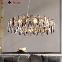 new design luxury crystal led chandelier villa large nordic lustre pendant lamp for living room hotel hall art decor lighting