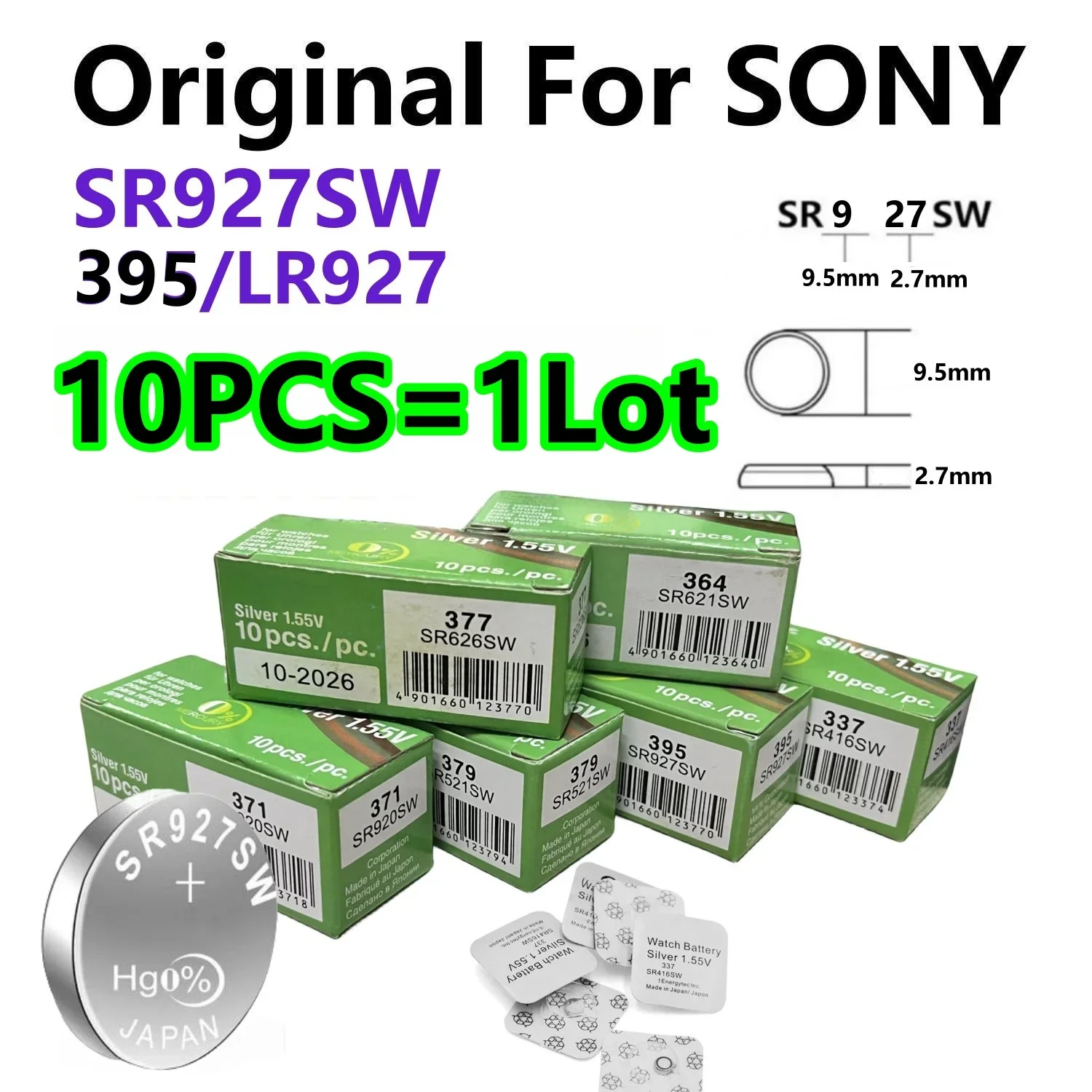 Оригинальная батарея для SONY 395 SR927SW 10-60 шт. батарейки-таблетки часов игрушек