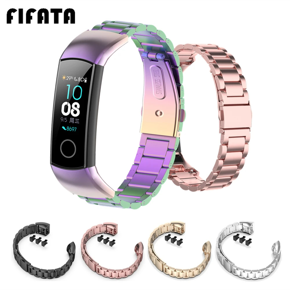 Металлический ремешок FIFATA для Honor Band 5 4 браслет часов Huawei Band5 CRS-B19S / CRS-B19 из