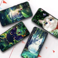 cute cat mountain forest water phone case for samsung a51 a30s a52 a71 a12 for huawei honor 10i for oppo vivo y11 cover