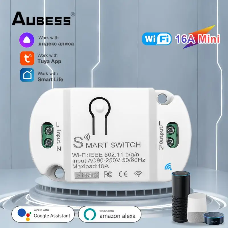 

Tuya Mini WiFi DIY Switch 16/10A Voice Control Smart Home Automation Module Works With Alexa Google Home Yandex Alice Smart Life