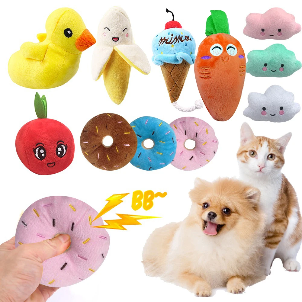 Игрушки для домашних животных фрукты животные искусственная кожа мягкая пищалка