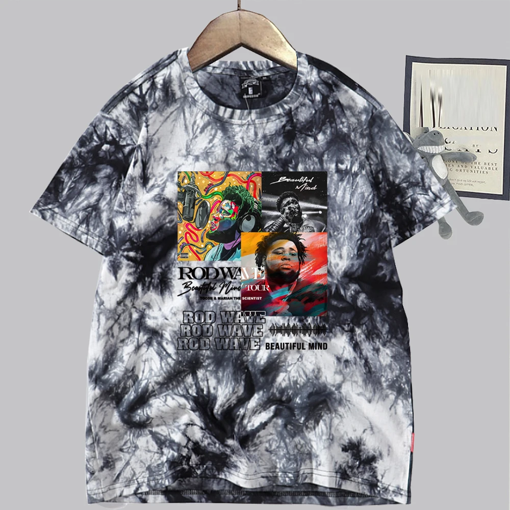 Рубашка с принтом стержень волны красивый разум 2024 рубашки унисекс Харадзюку