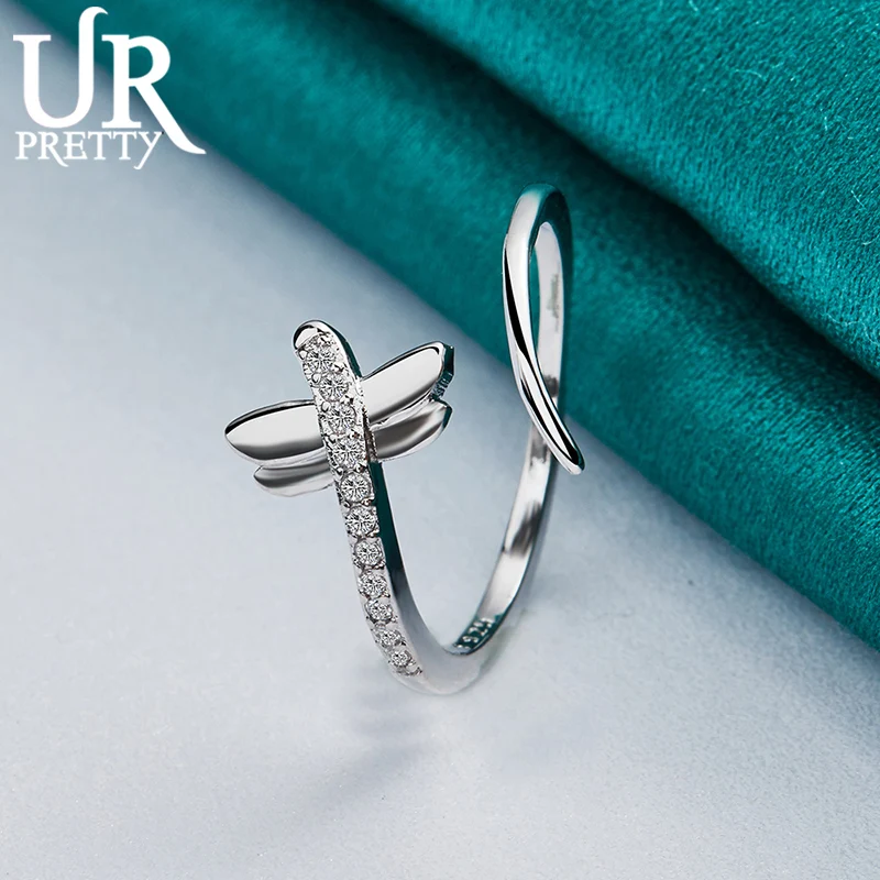 

925 Sterling Silve Adjustable Opening Fashion AAA Zircon Ring for Woman Party Gifts Engagement Wedding Anniversary Jewelry