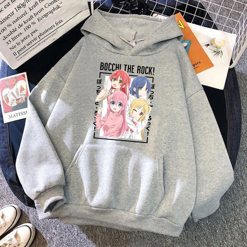 Новые модные осенние и зимние толстовки в стиле аниме Bocchi The Rock забавные с