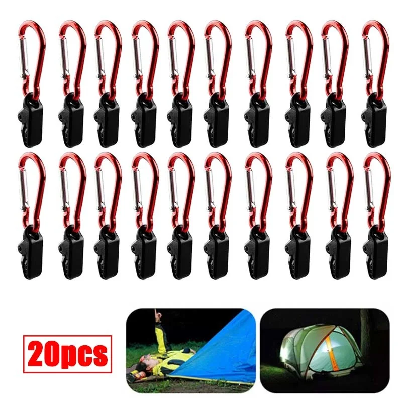 

20pcs Hook Plastic Windproof Clamp Set Survival Grommet Tent Clips Buckle Awning Tarp Fixed Outdoor Camping Tent Accessories