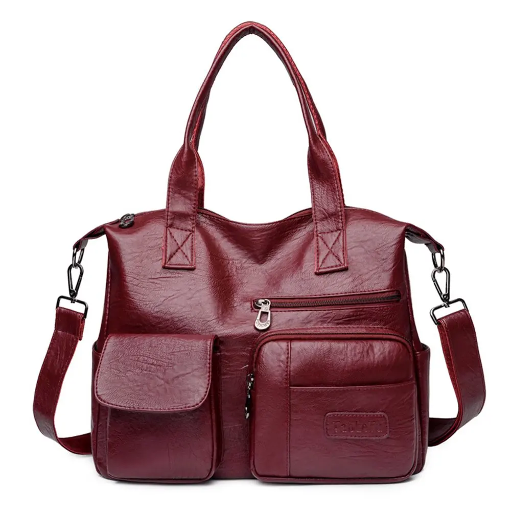 Women Casual Crossbody bags PU Leather Shoulder Bags Multi Pocket Handbags