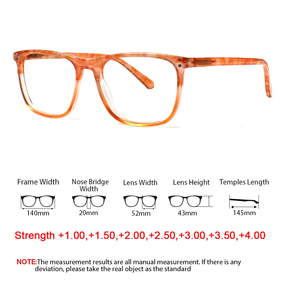 Turezing очки для чтения мужчин и женщин в квадратной оправе HD линзы ультралегкие