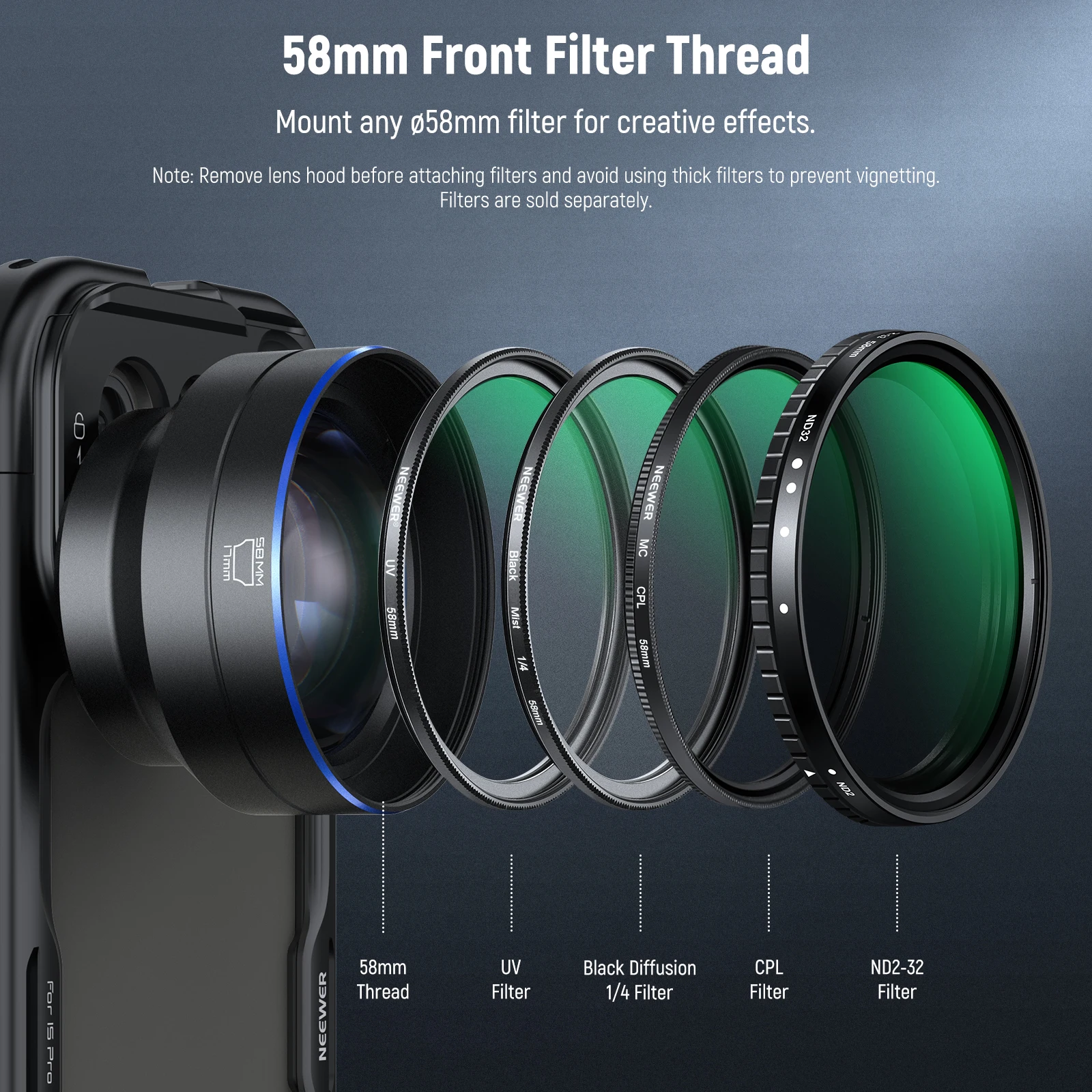  NEEWER Телефотообъектив 65 мм для iPhone