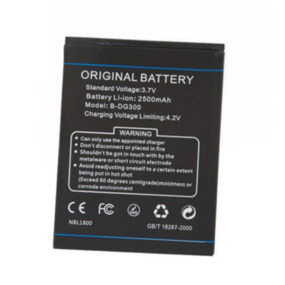 Литий-ионный высококачественный сменный аккумулятор, Подлинная профессиональная батарея 2500 мАч, аккумулятор для смартфона Doogee DG300