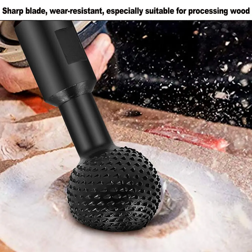 10mm Ball Gouge Spherical Spindles Shaped Woodworking Power Carving Attachment for 100mm Angle Grinder Abrasive Tools enlarge