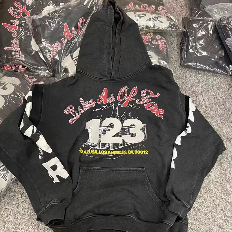 

Толстовка RRR123 с принтом граффити «Takagi Street» для мужчин и женщин, потертый пуловер свободного покроя, свитшот, 123