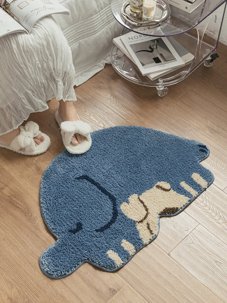 

Irregular Geometric Mat Bathroom Rug Carpet Function Entrance Floor Anti Slip Pad Aesthetic Home Room Decor Tufted Bathmat Soft