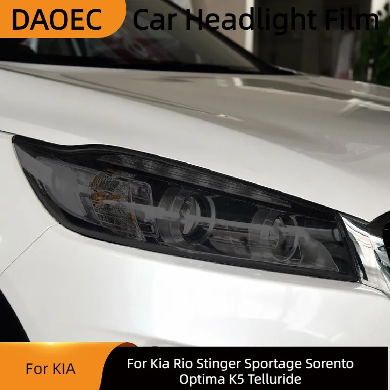 

For Kia Rio Stinger Sportage Sorento Optima K5 Telluride Car Headlight Tint Black Protective Film Transparent Protection Sticker