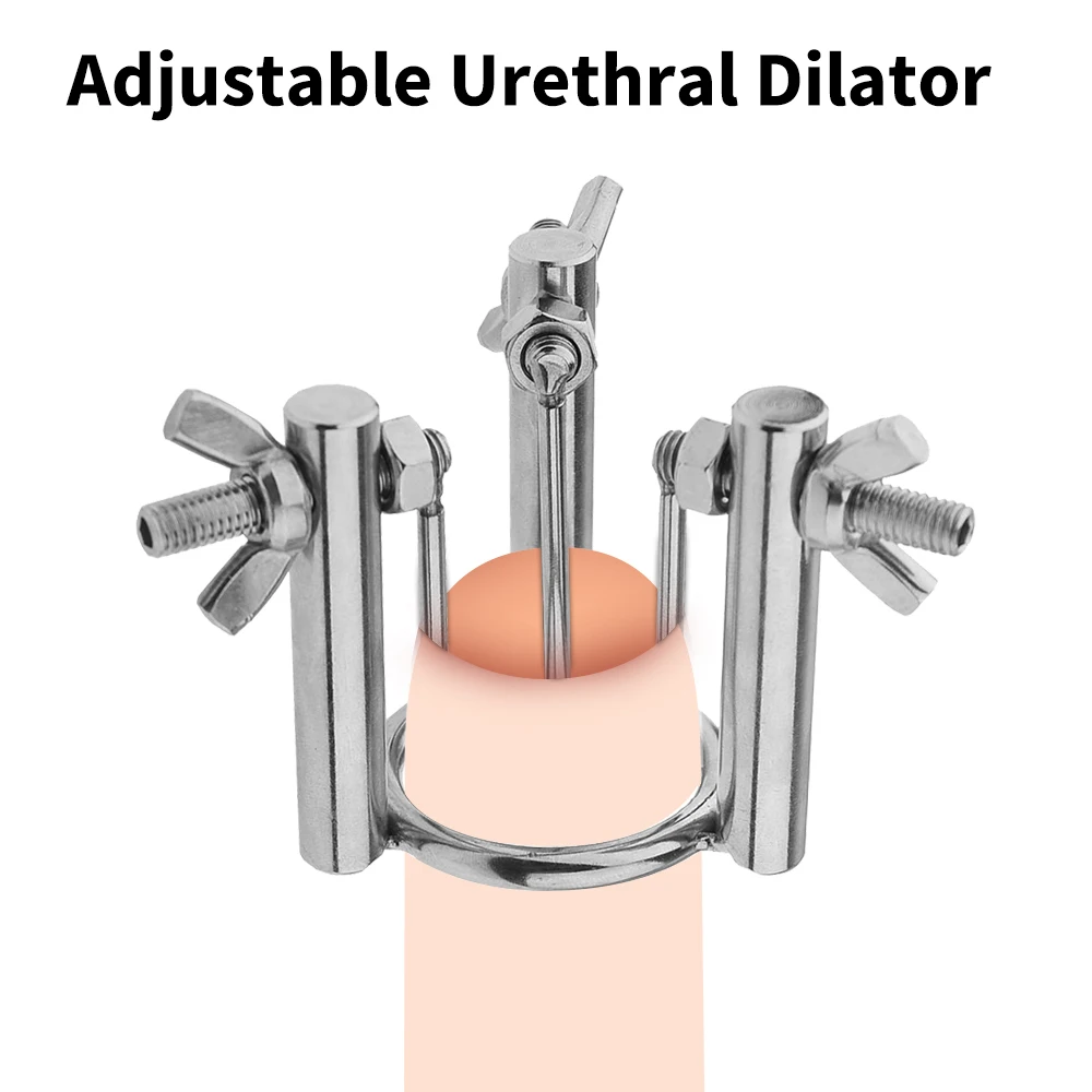 

Adjustable Size Urethral Plug Rods Urethral Dilator Penis Rings Bdsm Glans Sex Toys For Men Masturbators Cock Male Chastity Cage